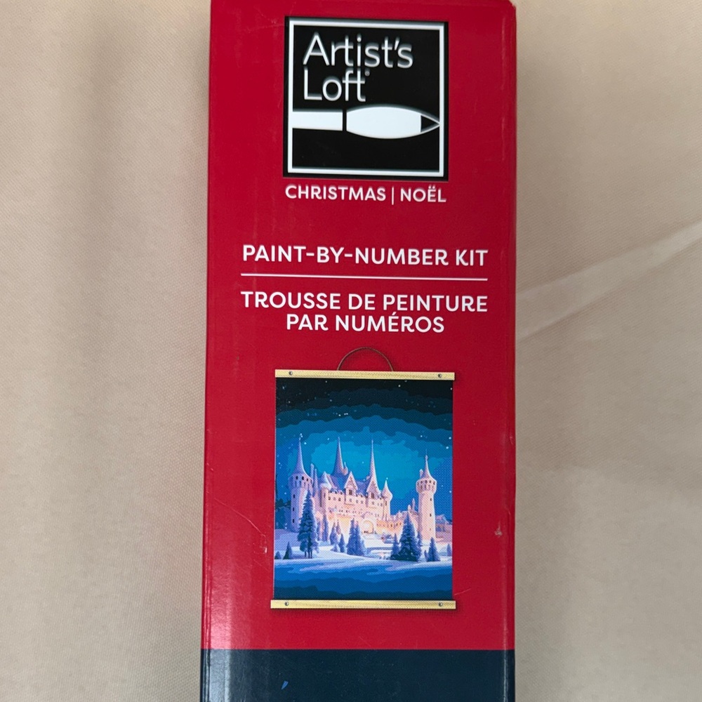 Artist’s Loft Christmas Paint-by-Number Kit castle snow scene holiday royal new